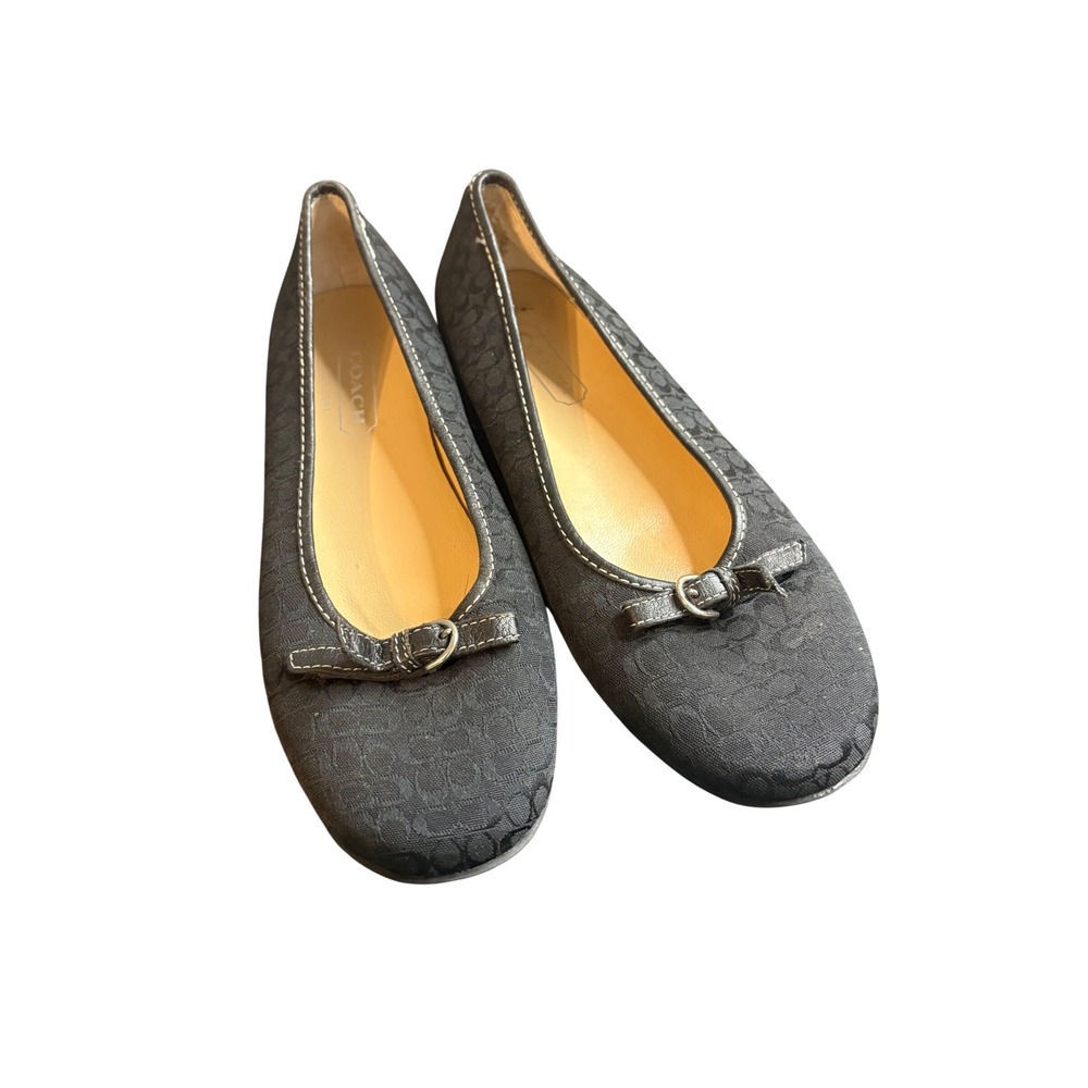 Coach Crystal Black Signature Jacquard Ballet Flats A2285 5M